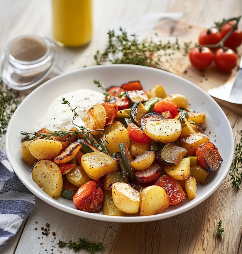 Leckeres Ofengemüse mit Kräuterquark Rezept