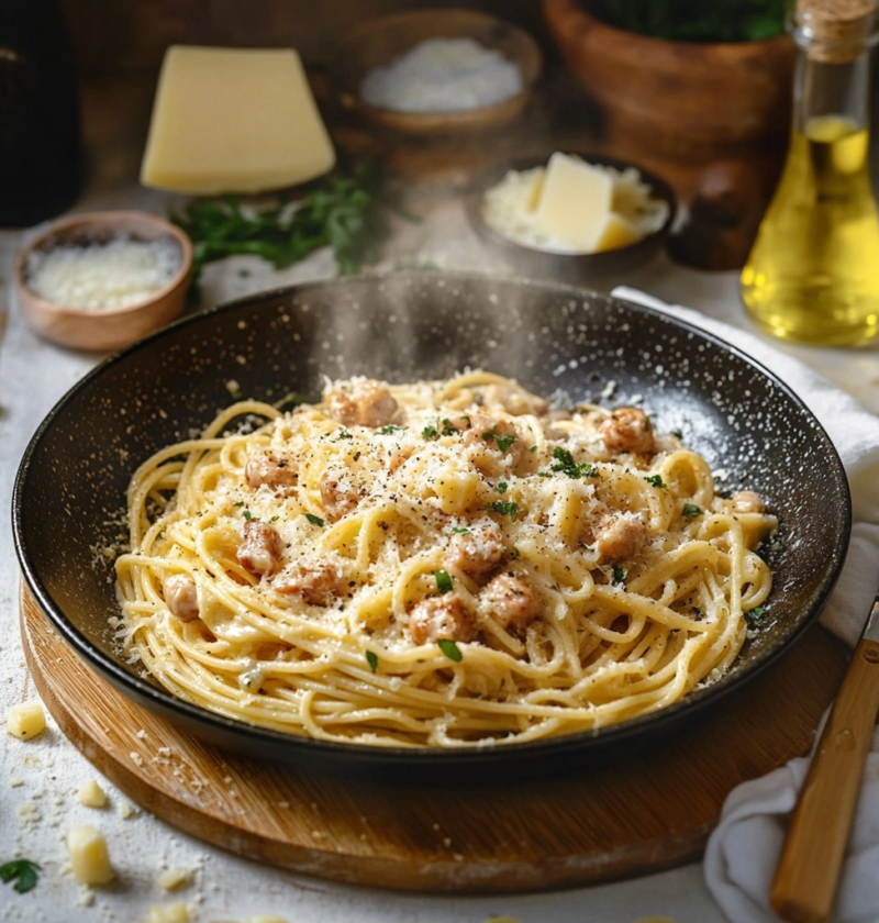 Pasta mit Garnelen cremig und schnell
