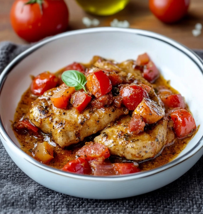 Hhnchen mit Sahne und Paprika Rezept fr schnelle Mahlzeiten